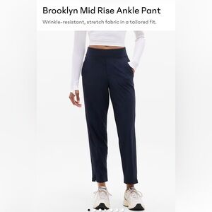 Athleta Navy Straight-Leg Brooklyn Style Pants